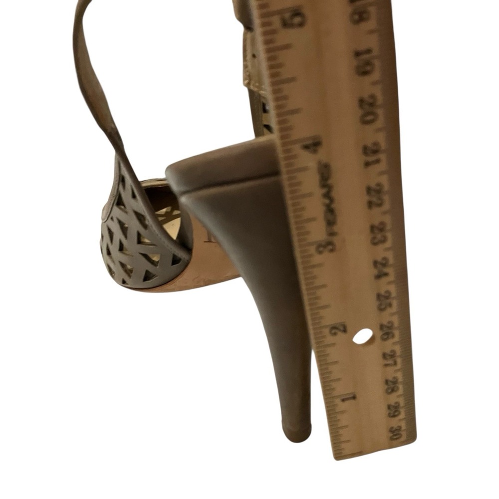 Diane VonFurstenberg Slingback Pointed‎ Toe Cutout Heels Size 9.5M Tan Leather - Picture 11 of 13